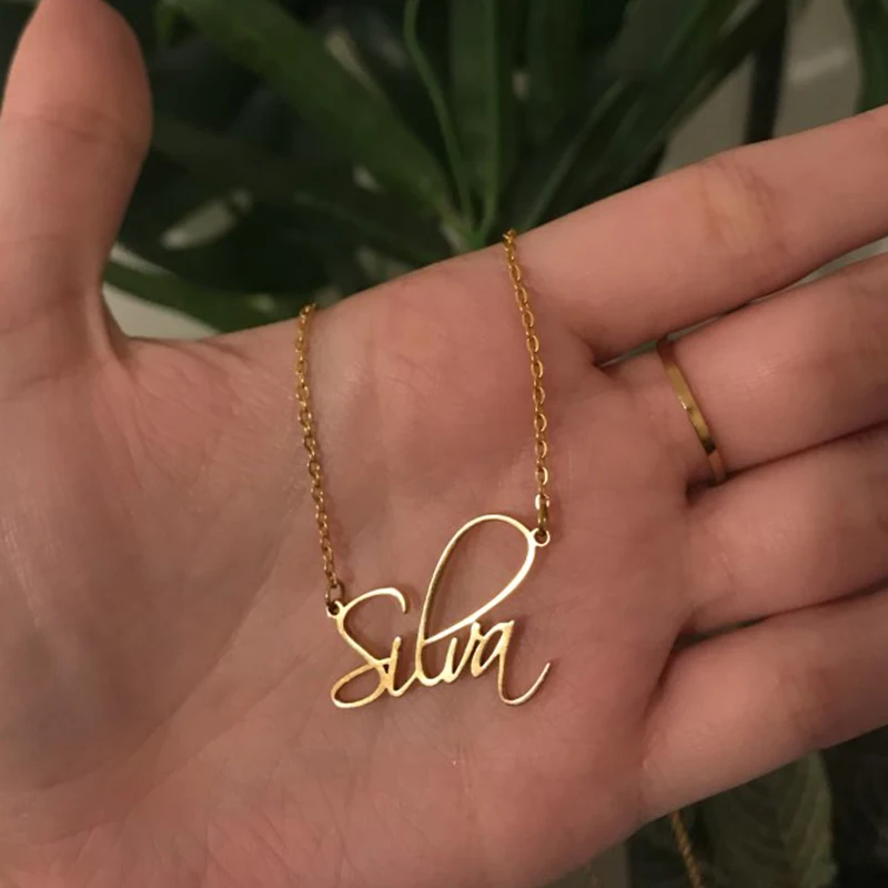 Женское и мужское ожерелье-чокер с именным именем именной табличкой на заказ