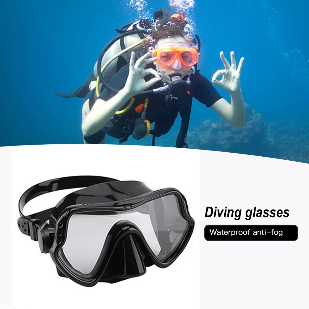

Swimming Glasses Set Underwater Scuba Silicone Diving Goggles Full Dry Snorkeling Mask for Men Women
