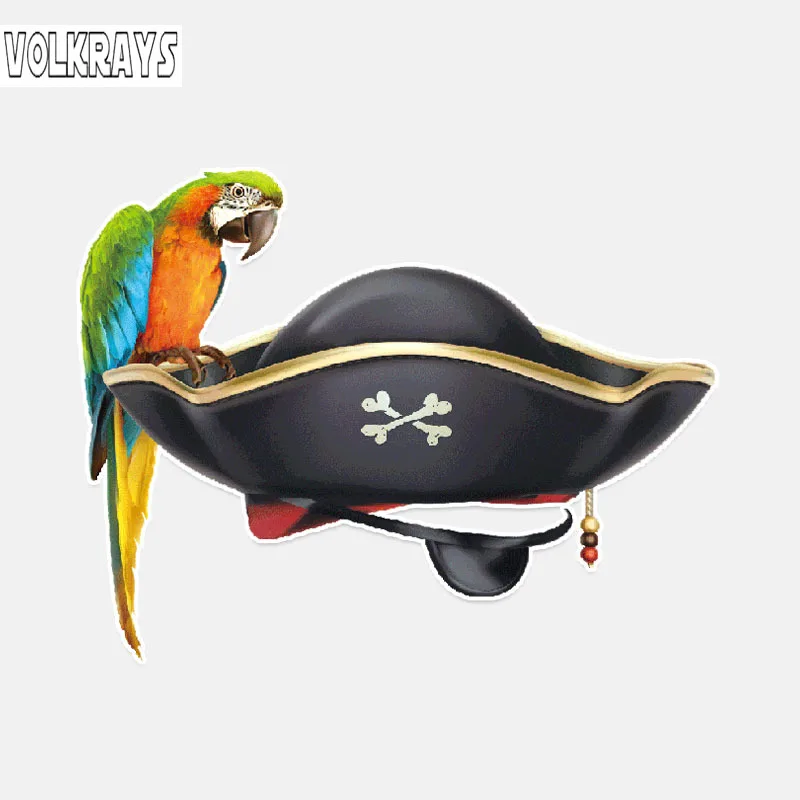Модная наклейка для автомобиля Volkrays уникальная попугая пиратов шляп