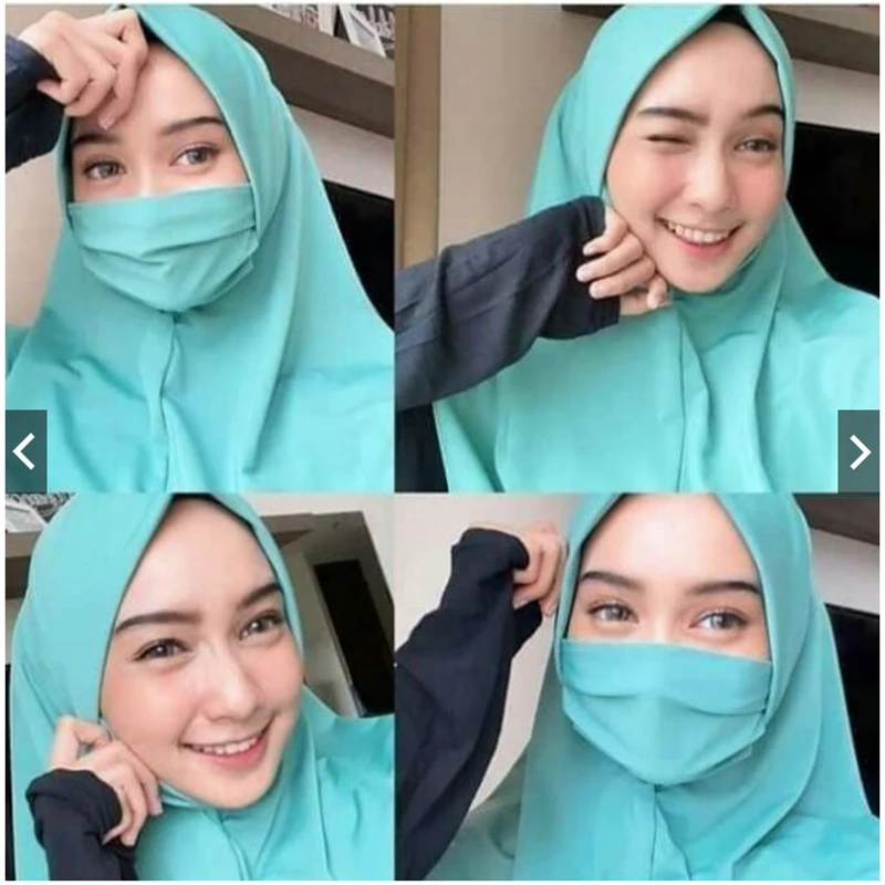 

Muslim Women Ramadan Prayer Veil Wrap Head Covering Scarf Niqab Burqa Bonnet Hijab Cap Arab Abaya Headwear Black Face Cover