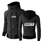 Новинка 2021, мужская куртка HOYT Archery на молнии, повседневная куртка в стиле Харадзюку на осень и зиму, модная куртка с воротником-шарфом и капюшоном