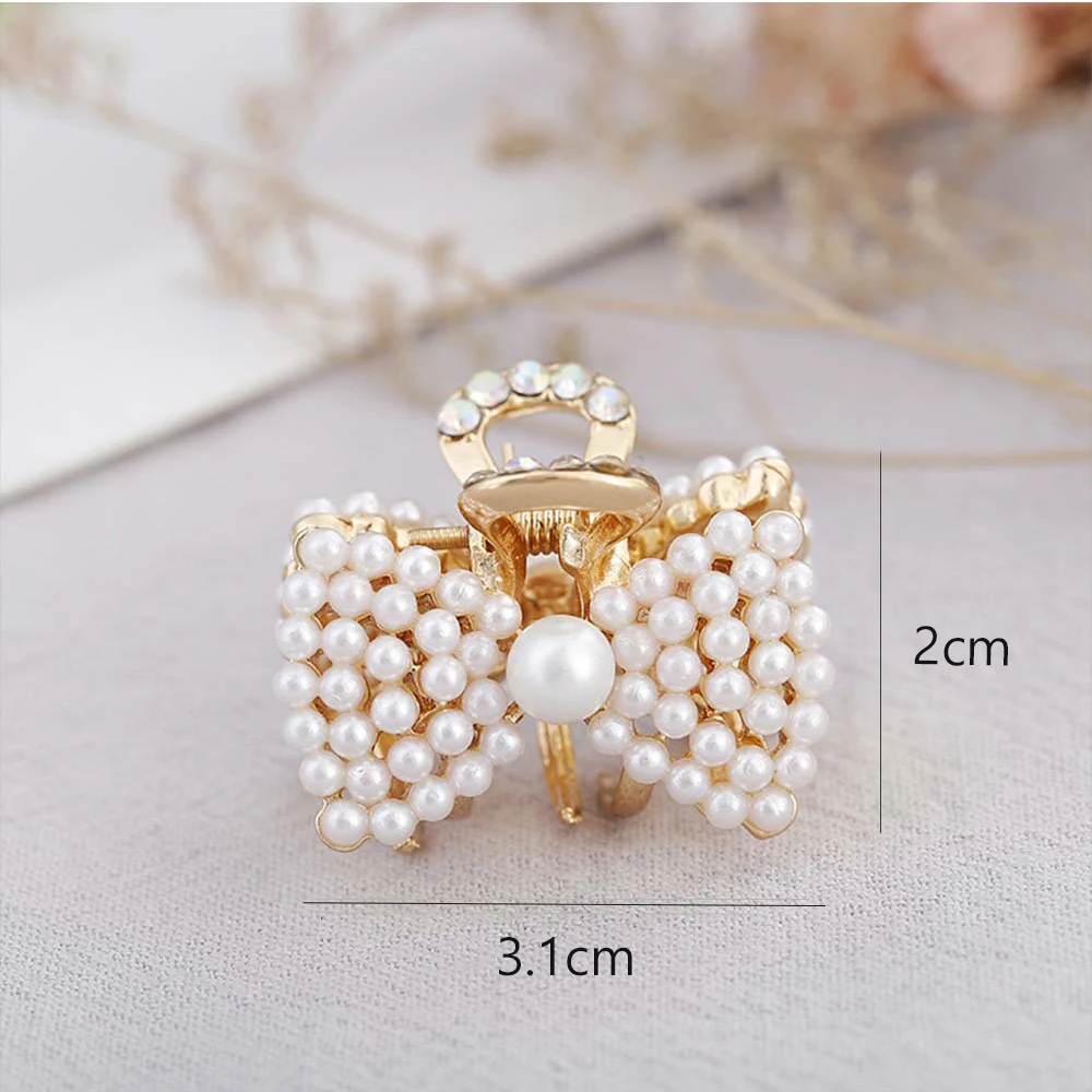 

1Pc Luxury Rhinestone Pearls Metal Geometric Hairpins Crab Hair Claws butterfly hair clips for Girl Styling Accessories Headwear
