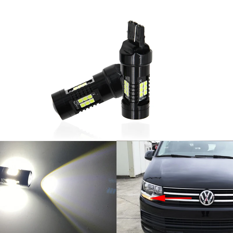 

For VW Caravelle T6 2016 2017 2018 2019 2020 T20 7443 W3x16q W21/5W 7443LL Canbus Projector Led Daytime Running Light DRL Bulbs