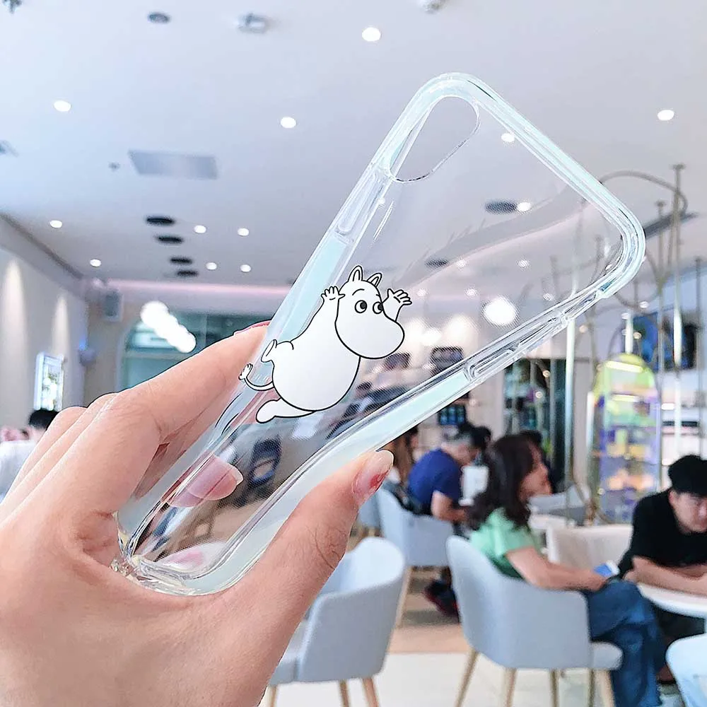 Японский милый Аниме Doraemon Moomin Красочные края чехол для телефона для iphone 11 pro X XS Max Xr 7 8 6 6s plus прозрачный мягкий силиконовый чехол