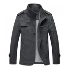 Мужская куртка из смесовой шерсти, Повседневная Деловая верхняя одежда, осень-зима, JK066