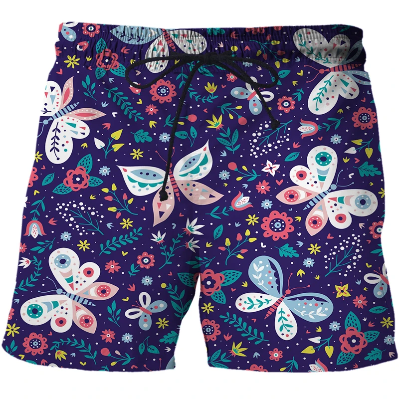 2021 Summer Mens 3D Shorts Cartoon Butterfly Printed Casual Swimming Beach Shorts Fashion Swimsuit Shorts Oversized Shorts Tops