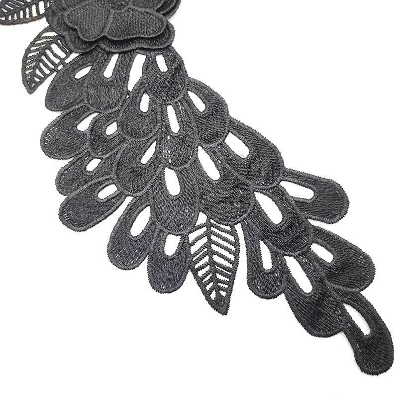 1 пара хлопчатобумажная кружевная ткань вышитая аппликация вырез воротник для