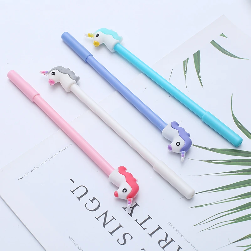24 шт./компл. Новинка классные милые гелевые ручки с единорогом забавные рандомные