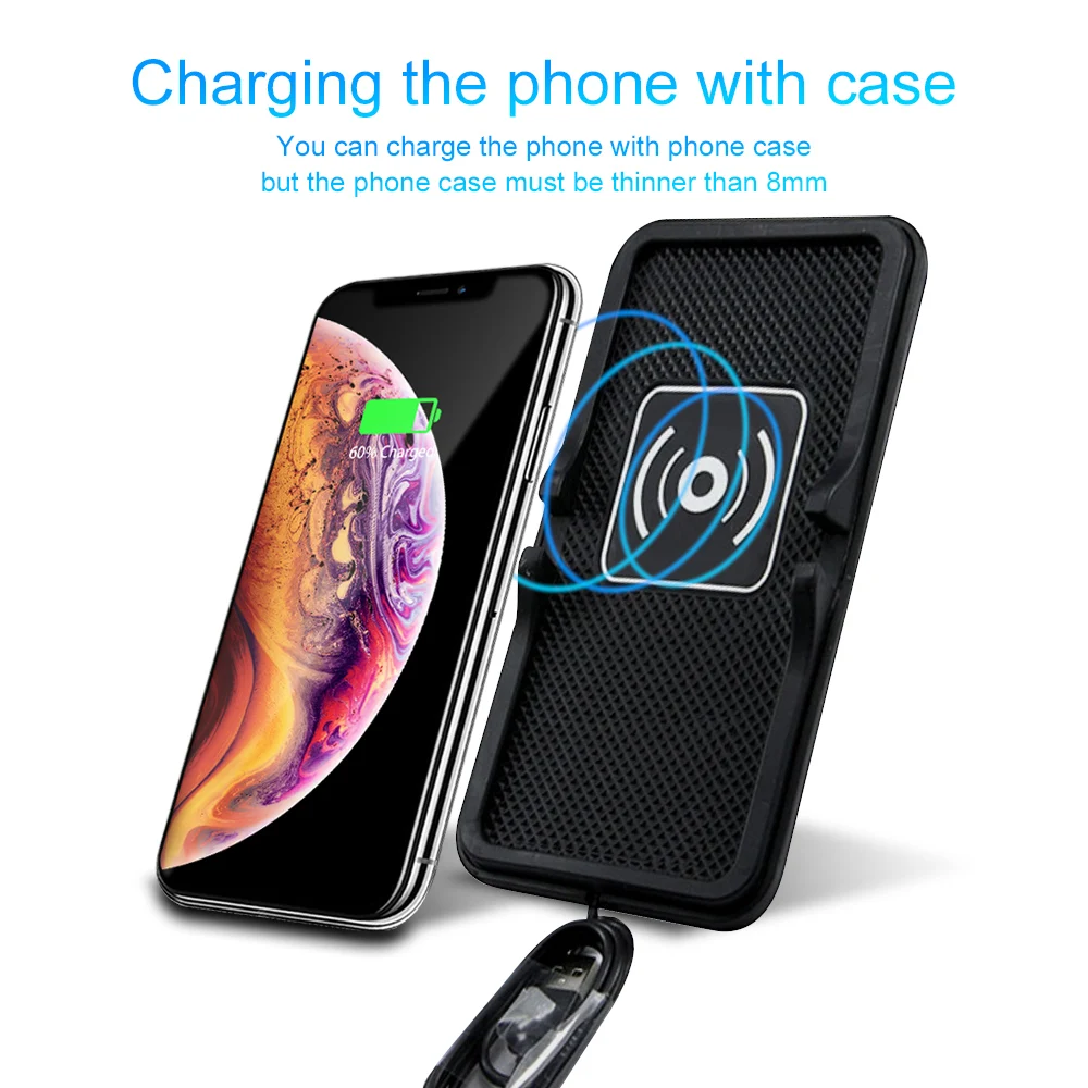

696 C6 QI Car Wireless Charger Stand For Iphone XS MAX XR 8 plus X Samsung S8 S10 S9 Plus Note8 Charger Induction Voiture