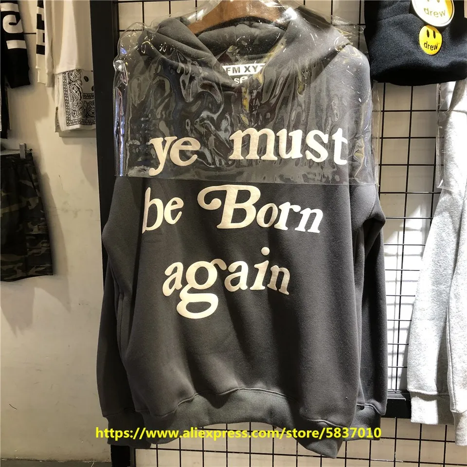 

ye must be Born again Hoodie CPFM XYZ KIDS SEE GHOSTS Hoodies Asian Size Kanye West Sweatshirts High Quality Pullovers