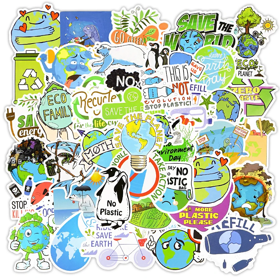 Наклейки защитные в стиле аниме 50 шт. зеленые наклейки &quotЗемля&quot для ноутбука