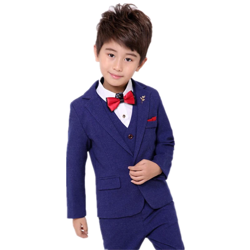 

Boys Suits For Weddings Gentleman Kids Party Costume Boys Blazer Vest Pants 3pcs Tuxedo Clothing Set Child Formal Clothes F021