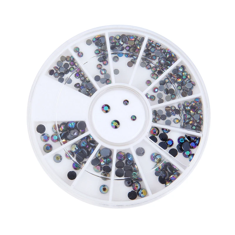 300 шт. черные красочные 3D накладные ногти драгоценные камни Кристальные блестки