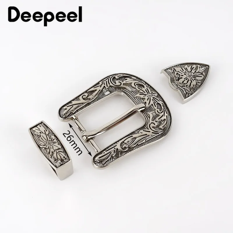 Deepeel 1 комплект (3 шт.) 26 мм пряжка для ремня винтажный узор пряжки из сплава женщин