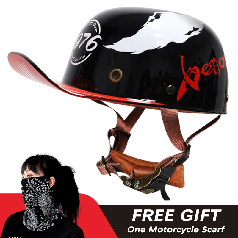 

Motorcycle Retro Helmet Unisex For Vintage Motorbike Riding Crash Scooter Cruiser Chopper Open Face Half Helmets