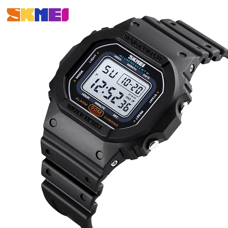 

SKMEI Fashion Colorful LED Sports Digital Watch Waterproof Shockproof PU Strap Stopwatch Alarm Femal Watches reloj hombre 1608