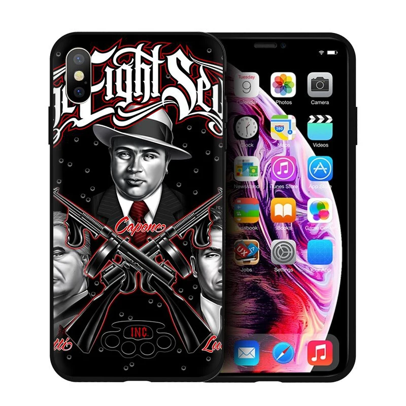 EWAU Al Capone Гангстер Scarface Мягкий силиконовый чехол для телефона iPhone 5 5S SE 6 6s 7 8 plus X XR XS Max - Цвет: B7