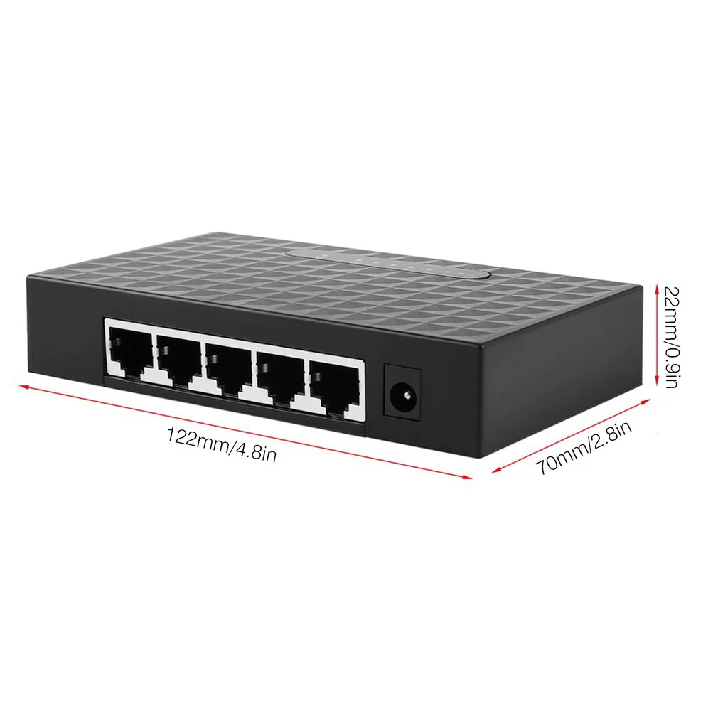5 порты Ethernet коммутатор сетевой кабельный распределитель Shunt пластиковый корпус 1000 Мбит/с светодиодный