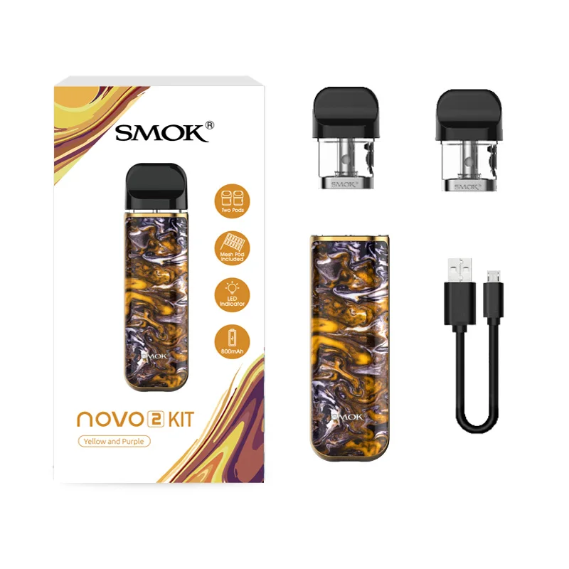 SMOK Novo 2 Pod стартовый набор электронная сигарета Vape 800 мАч батарея мл картридж