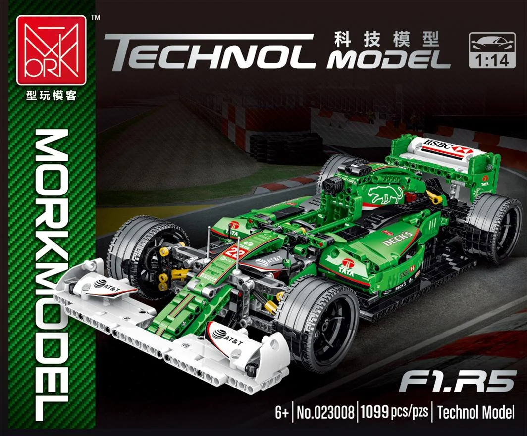 

High-tech SuperCar Series Green F1 Sports Racing Car Building Blocks DIY Car Model Creative Building Toys for children gifts