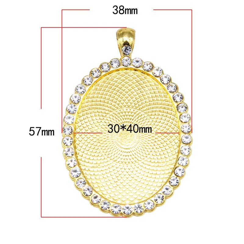 

30*40mm Oval Crystal Tray Base DIY Jewelry Making Pendant Supplies