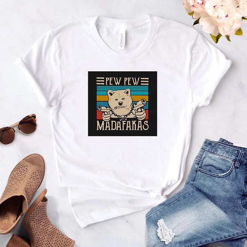 

Pew Madafakas T-shirts Short Sleeve Tees Summer Women Woman Tee Women-clothing Women's Tshirts Tops T-shirt With Sleeves Top for