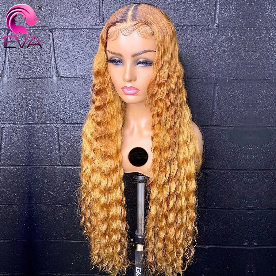 Парики из ЭВА с Омбре вьющихся волос передние парики человеческих для женщин