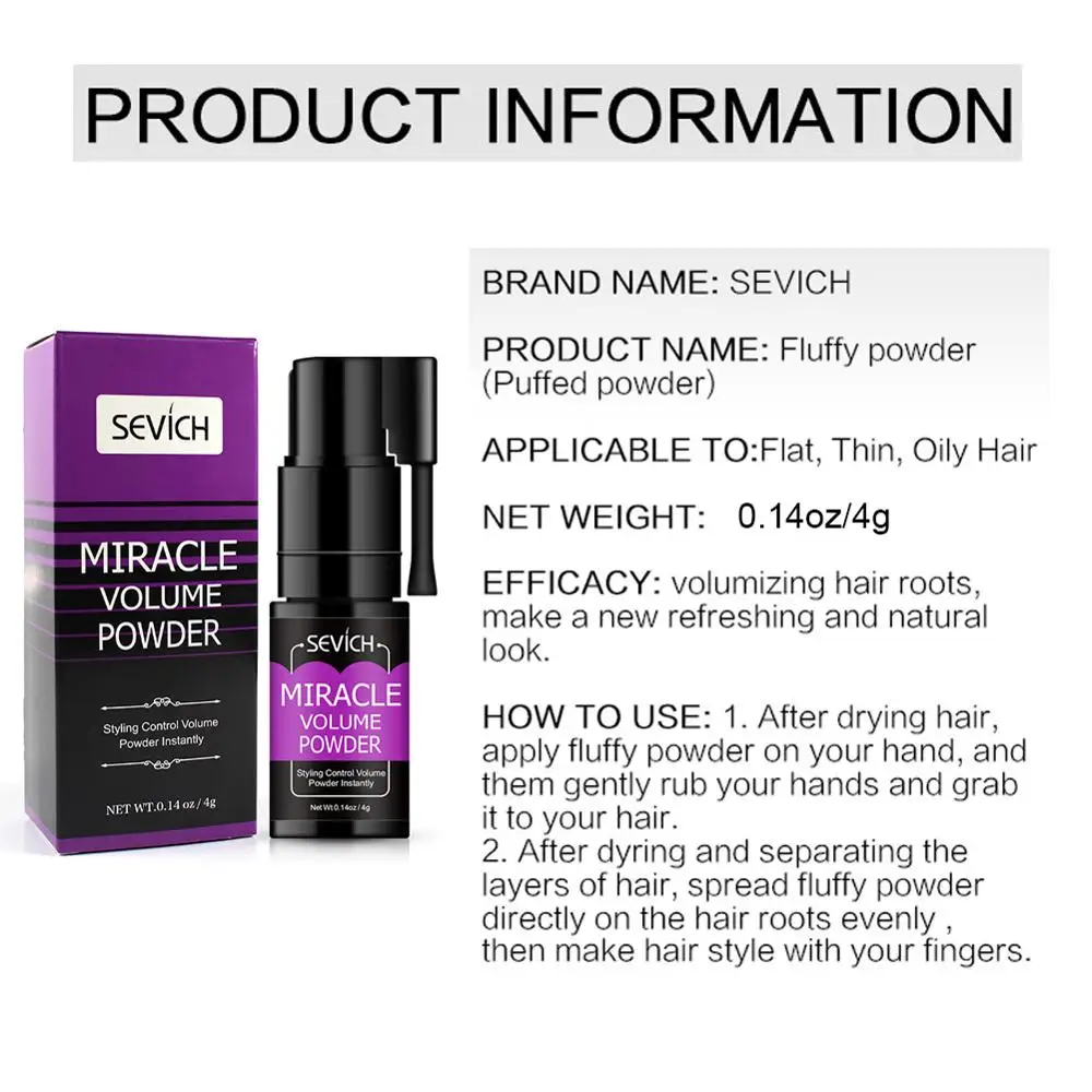 Sevich 4g Hair Fluffy Powder Spray Effective Modeling Quick Mattifying Refreshing Professional Natural Styling | Красота и здоровье