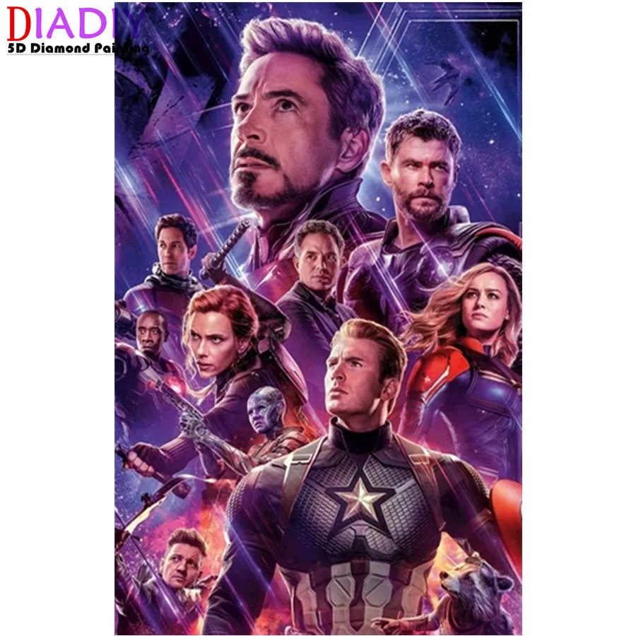 Алмазная 5D картина сделай сам вышивка крестиком из фильма Мститель Супер герой