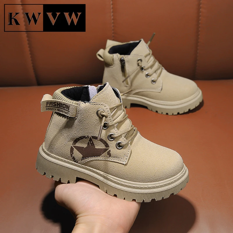 Модные Детские Ботинки Martin на осень и зиму повседневная обувь для мальчиков с