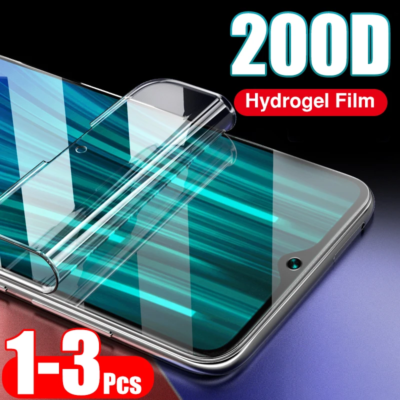200D изогнутая Гидрогелевая пленка с полным покрытием для Xiaomi Redmi Note 8 7 6 Pro 8T 7A 8A
