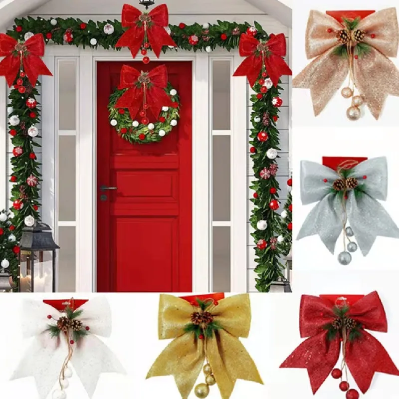 

Artificial Decorations Christmas Tree Bow Hanging for Home Room Xmas Tree Ornaments Bowknot Decorations Navidad новый год 2022