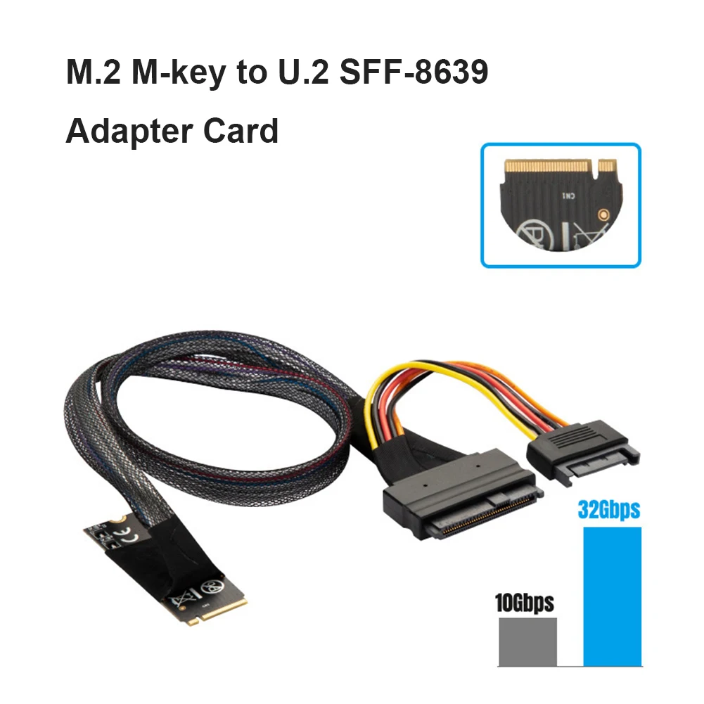 

M.2 M-key to U.2 SFF-8639 Adapter cable for Intel 750 P4610 Samsung 983 Internal 2.5 inch SFF-8639 Cable
