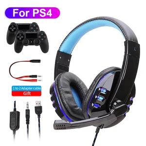 led light gaming over ear headset gamer casque deep bass game headphones earphone for computer pc ps4 xbox audifonos gamer fones free global shipping