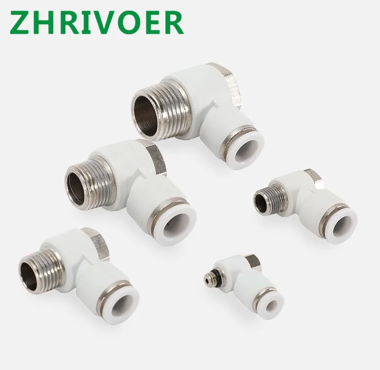 Белый OD 4 6 8 10 12 мм-M5 1/8 'ɱ/4'' 3/8 'ɱ/2'' PH шестигранный пневматический