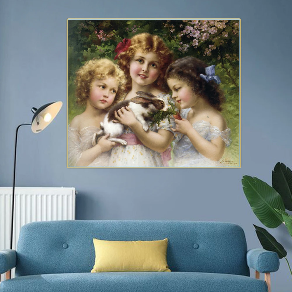 Цитон эмиле Вернон Pet животное кролик Canvas Холст Картина маслом всемирно