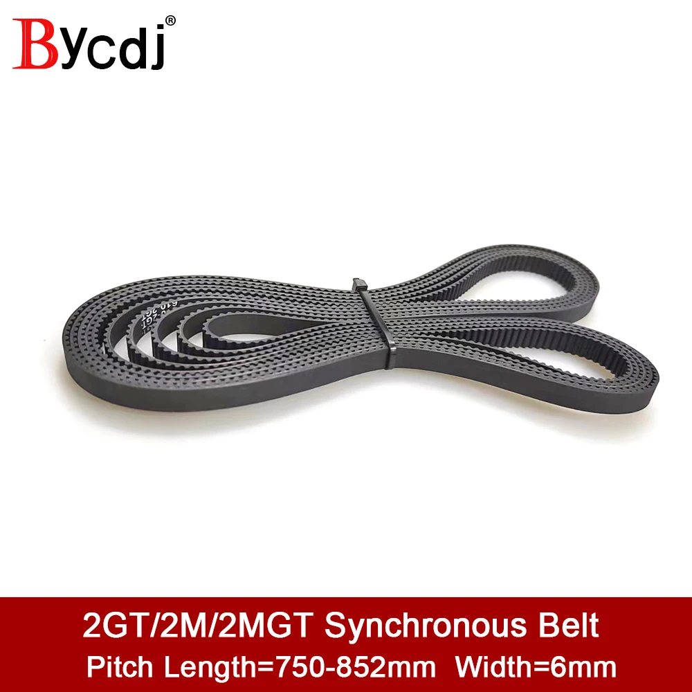 

GT2 Closed Loop Timing Belt Rubber 750/752/760/782/800/810/840/848/850/852mm width 6mm suitably GT2 pulley for 3d printer parts