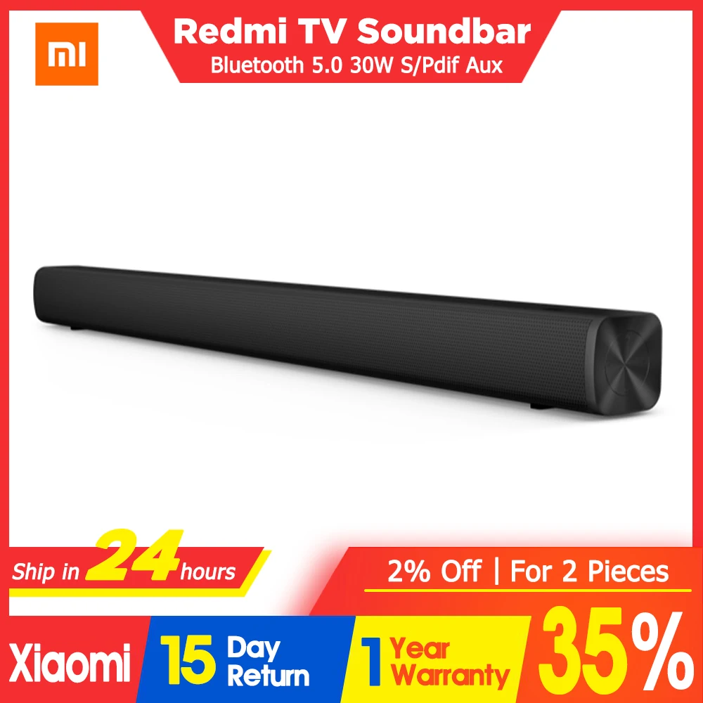 Xiaomi Redmi ТВ Звуковая панель 30W Двойные динамики Звуковое воспроизведение музыки Bluetooth5.0 S/PDIF AUX Проводная и беспроводная домашняя стереосистема на ПК.