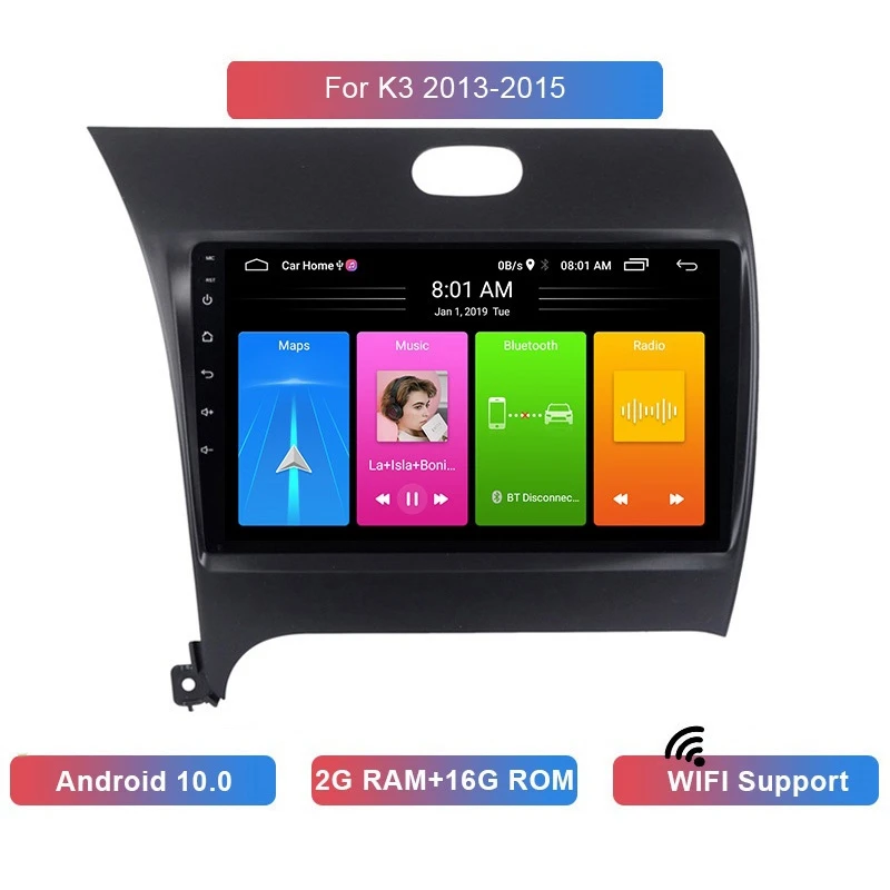 

9 Inch 2 Din Android 10.0 Car MP5 Player Stereo Radio 2+16GB Wifi Bluetooth GPS Navigation for Kia K3 2013-2015