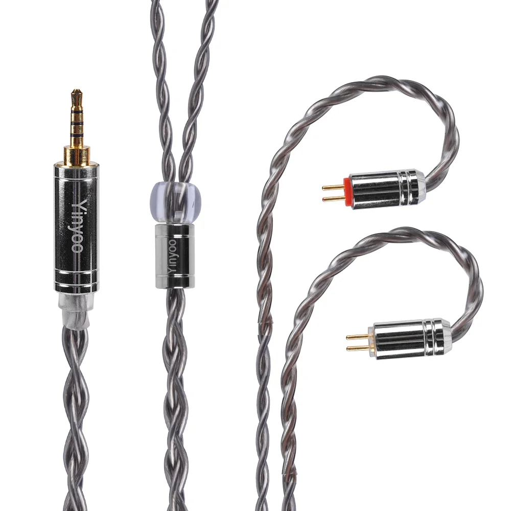 Yinyoo 4 ядерный 7N одинарный Хрустальный наушники с медным покрытием IEM HiFi кабель 2 5/3