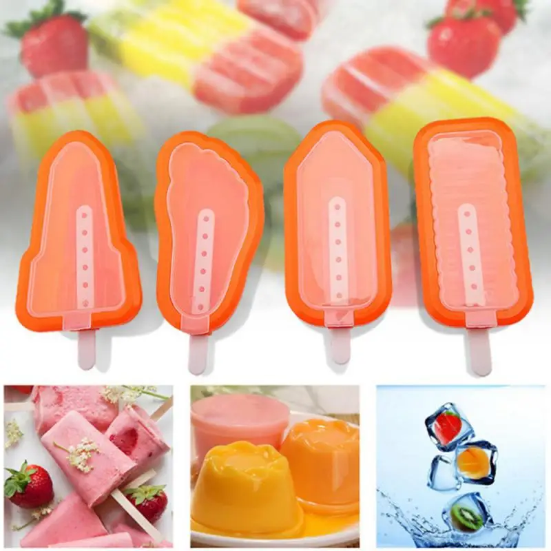 

Innovative Cute Homemade Stick Ice Cream Maker 4Pcs/set Silicone Ice Cream Popsicle Mould Silicone Ice Cream Mold Kitchenware