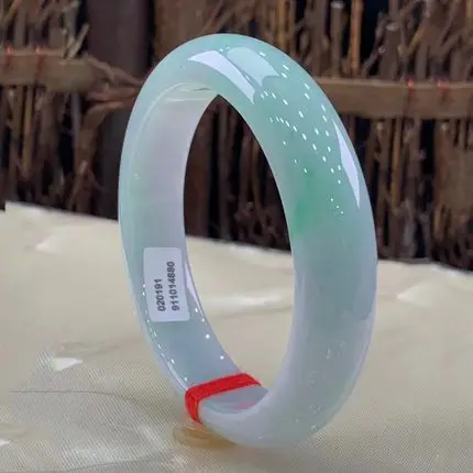 

zheru jewelry natural Burmese jade 54-64mm light-colored bracelet, elegant princess jewelry, best gift for mother and girlfriend