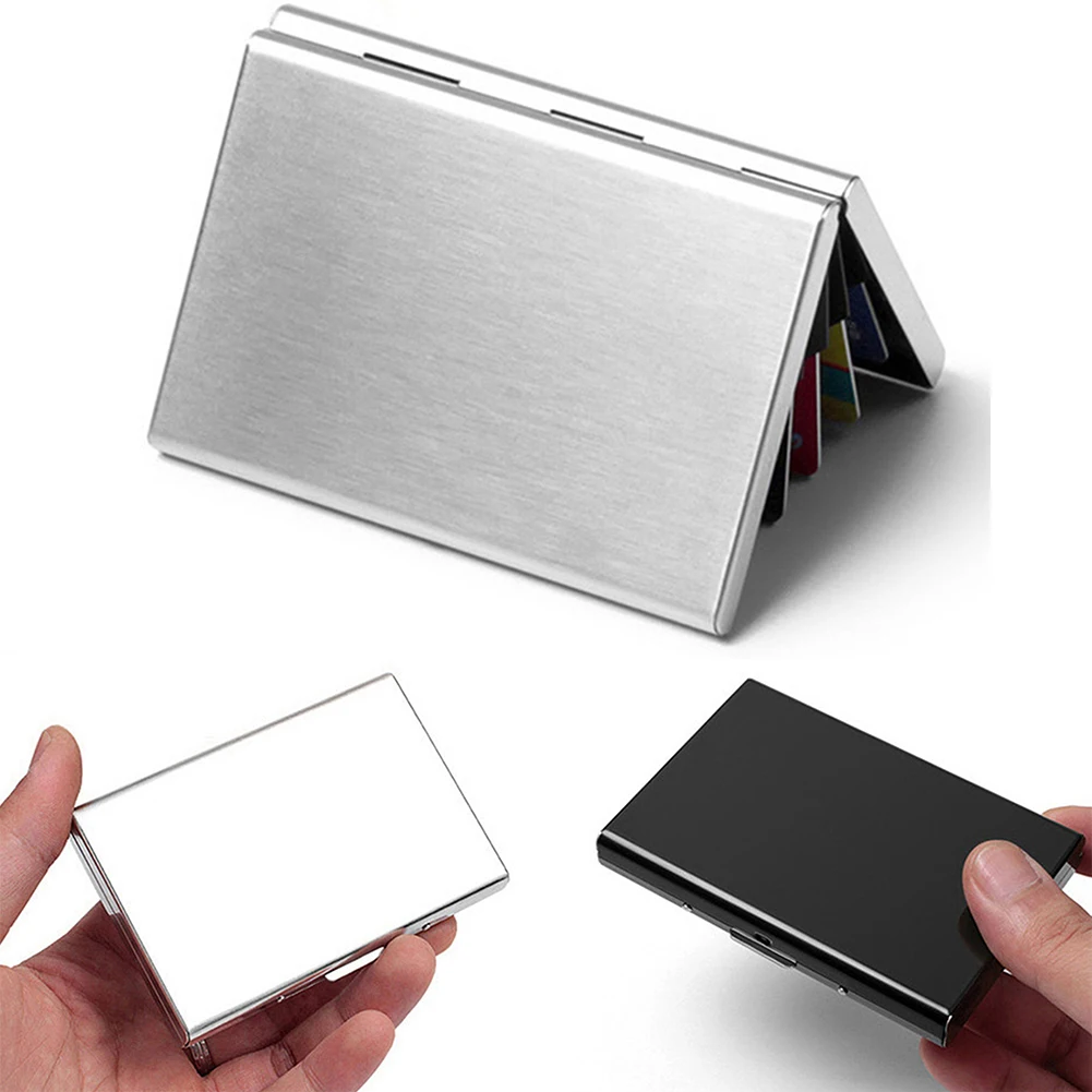 

6 Slots Practical ID Holder Business Stainless Steel Portable Storage Anti-Scan Mini Lacquered Protetion Card Case