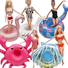 Спасательный круг для плавания кольцо для куклы Барби для девочек, игрушки для девочек детские игрушки в бикини Одежда для куклы аксессуары пляжные Rinig подарок