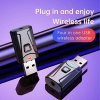 usb bluetooth 5 0 transmitter receiver mic 3 in 1 edr adapter dongle 3 5mm aux for tv pc headphones home stereo car hifi audio