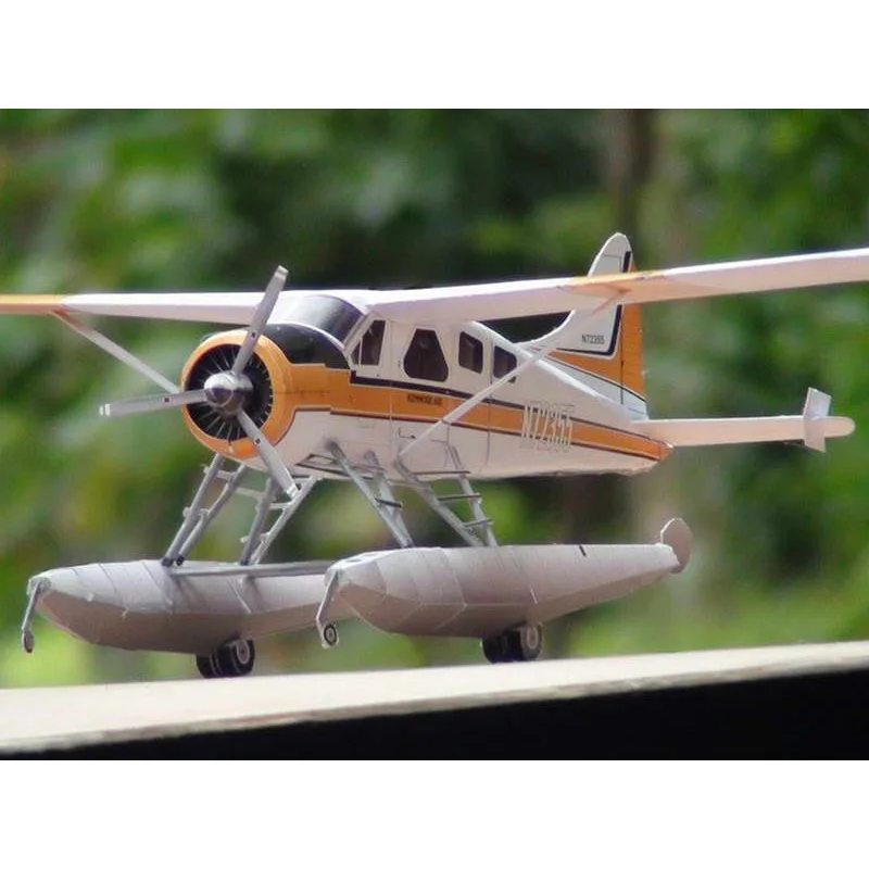 1:32 40 см DHC-2 Beaver Seaplane DIY 3D бумажная карточка модель Конструкторы строительные игрушки развивающие игрушки Военная Модель