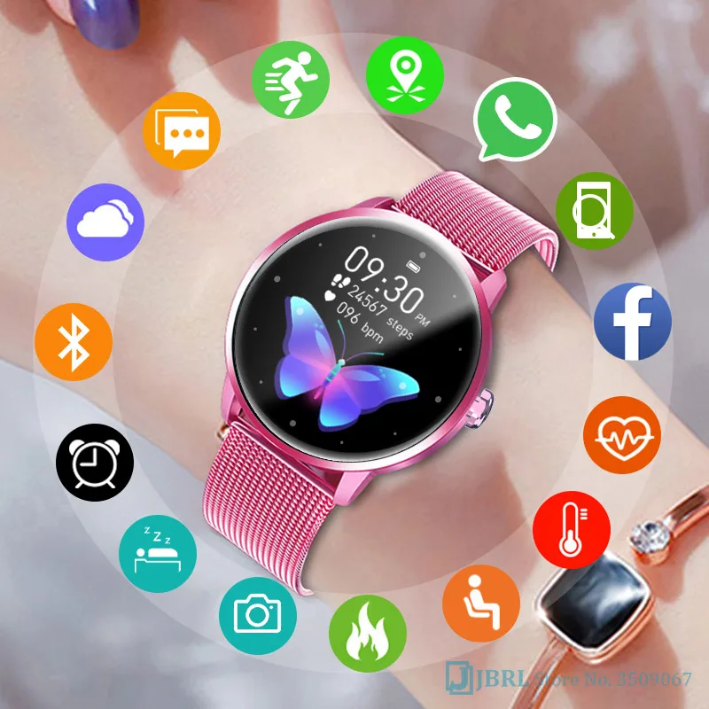 Модные Смарт часы с полным сенсорным экраном для женщин и мужчин женские Android IOS