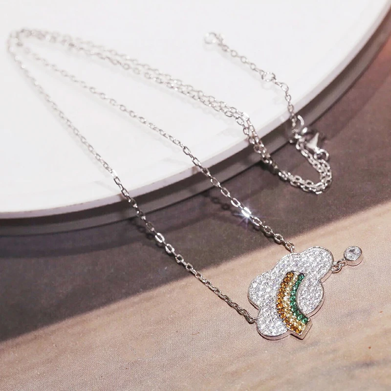 

Rainbow cloud Necklace 925 pure silver micro inlaid zircon exquisite fashion personality high grade women