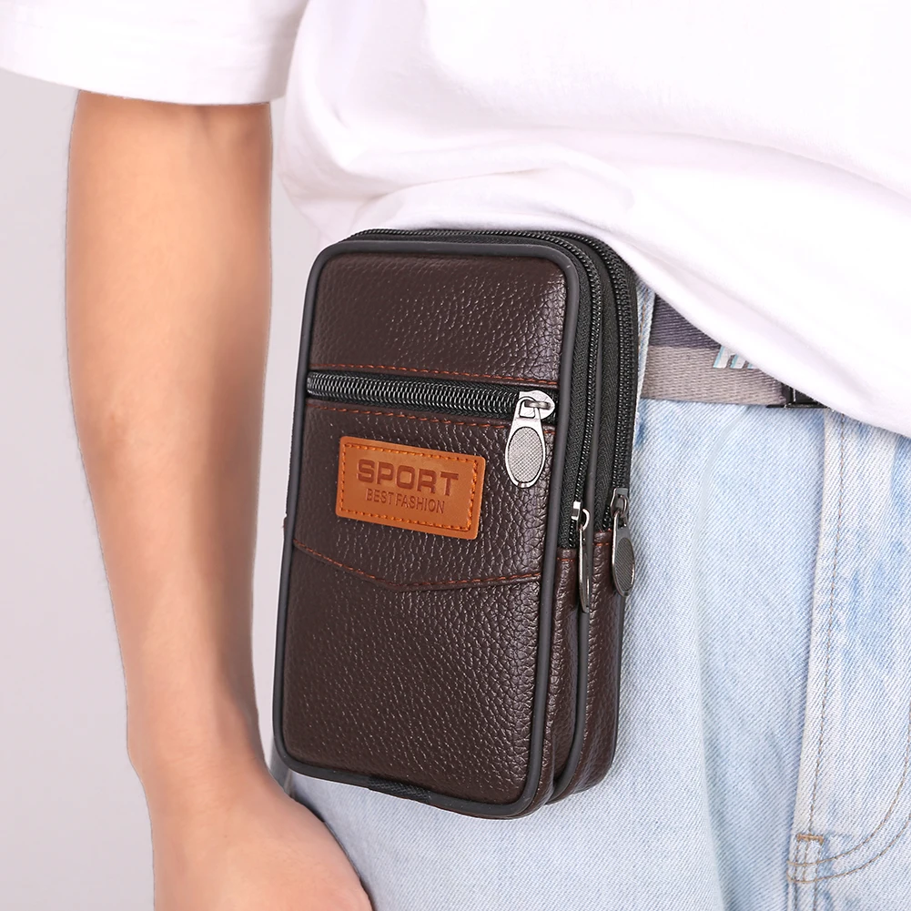 

Multifunction Bag Belt Bag Pouch Packs Multi-function Men PU Fanny Waist Bags Outdoor Casual Phone Purse Belt
