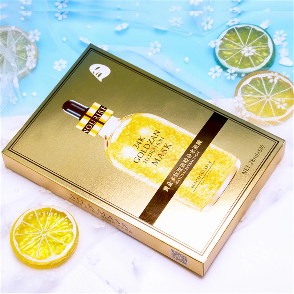 24K гиалуроновая кислота увлажняющая маска вставки шелковой сжимает поры кожи для